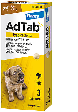 AdTab til hunde 3-pak 1.3-2.5 kg 56 mg
