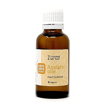 SÆBEVÆRKSTEDET Ansigtsolie med olie af gulerodsfrø og Jojobaolie, øko 30 ml
