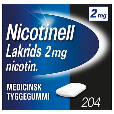 Nicotinell Lakrids Tyggegummi 2 mg 204 stk