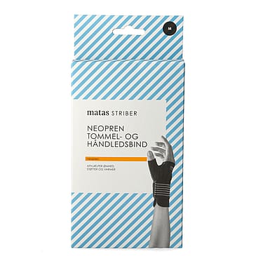 Matas Striber Neopren Håndled/Tommelbind Sort M