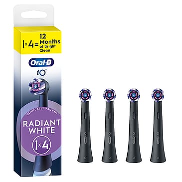 Oral-B iO Radiant Børstehoveder 4 stk Sort