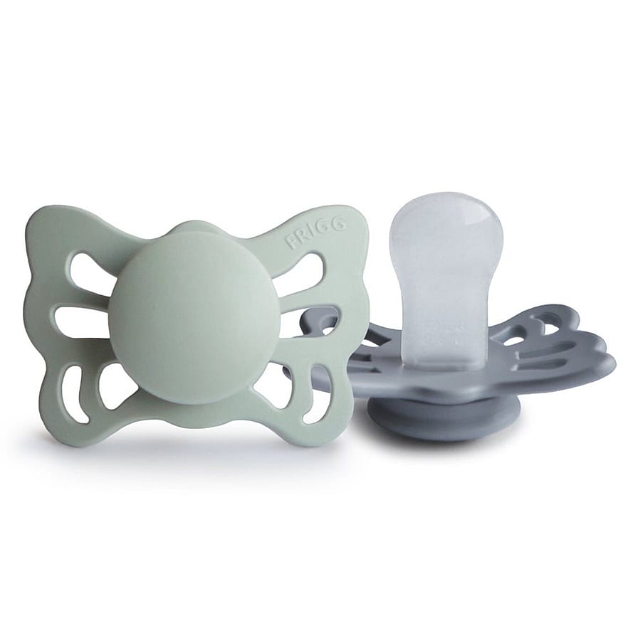 FRIGG Butterfly Sutter i Silikone 2-pak Sage/Great Grey Str. 1