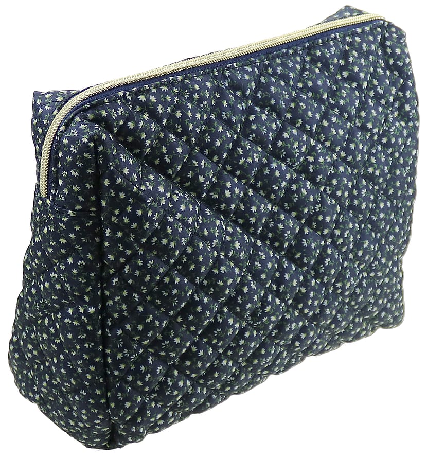 Senze Toilettaske med Blomsterprint Navy Stor