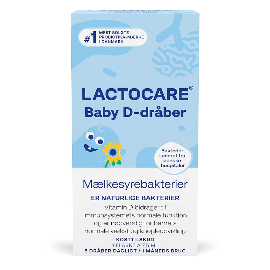 Lactocare Baby D-dråber med Mælkesyrebakterier 7,5 ml Flaske
