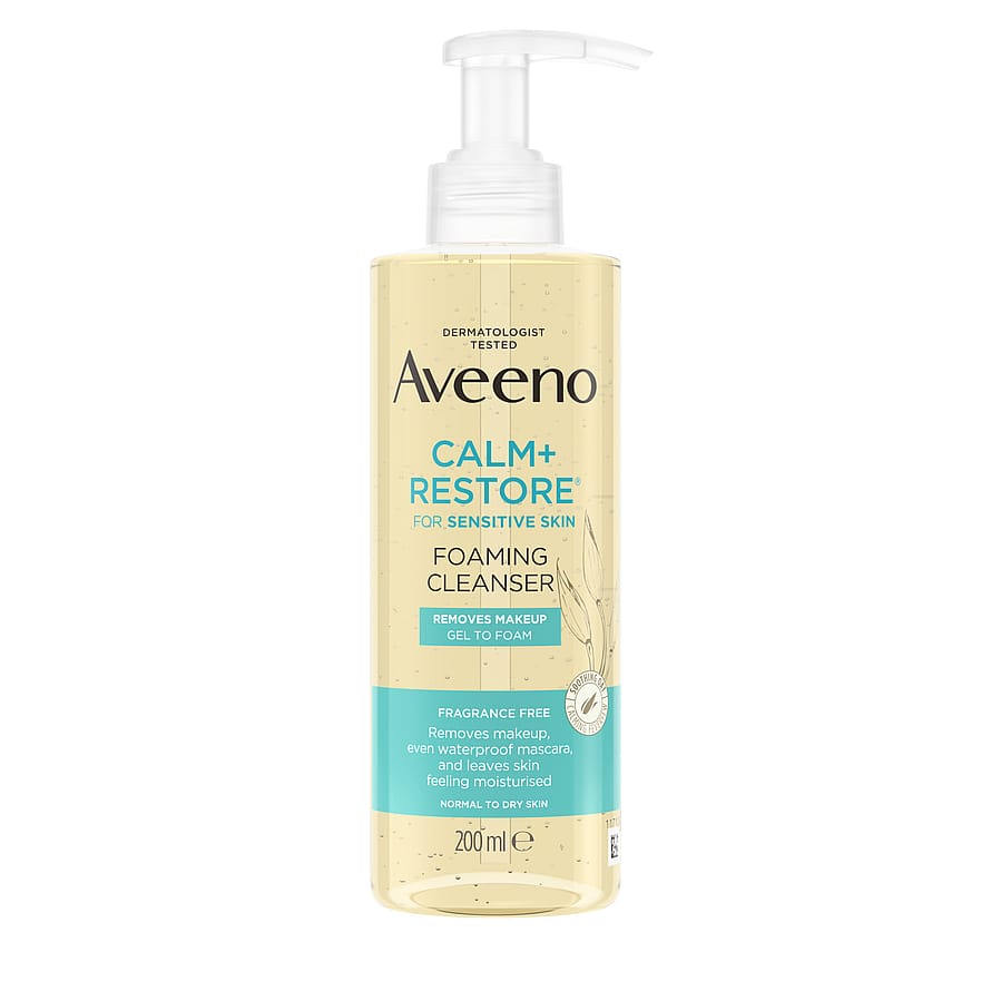 Aveeno CALM+RESTORE Foaming Make Up Removing Cleanser 200 ml