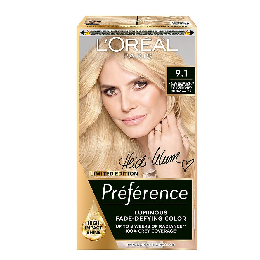 L'Oréal Paris Préférence Permanent Hårfarve 9.1 Viking Ash Blonde