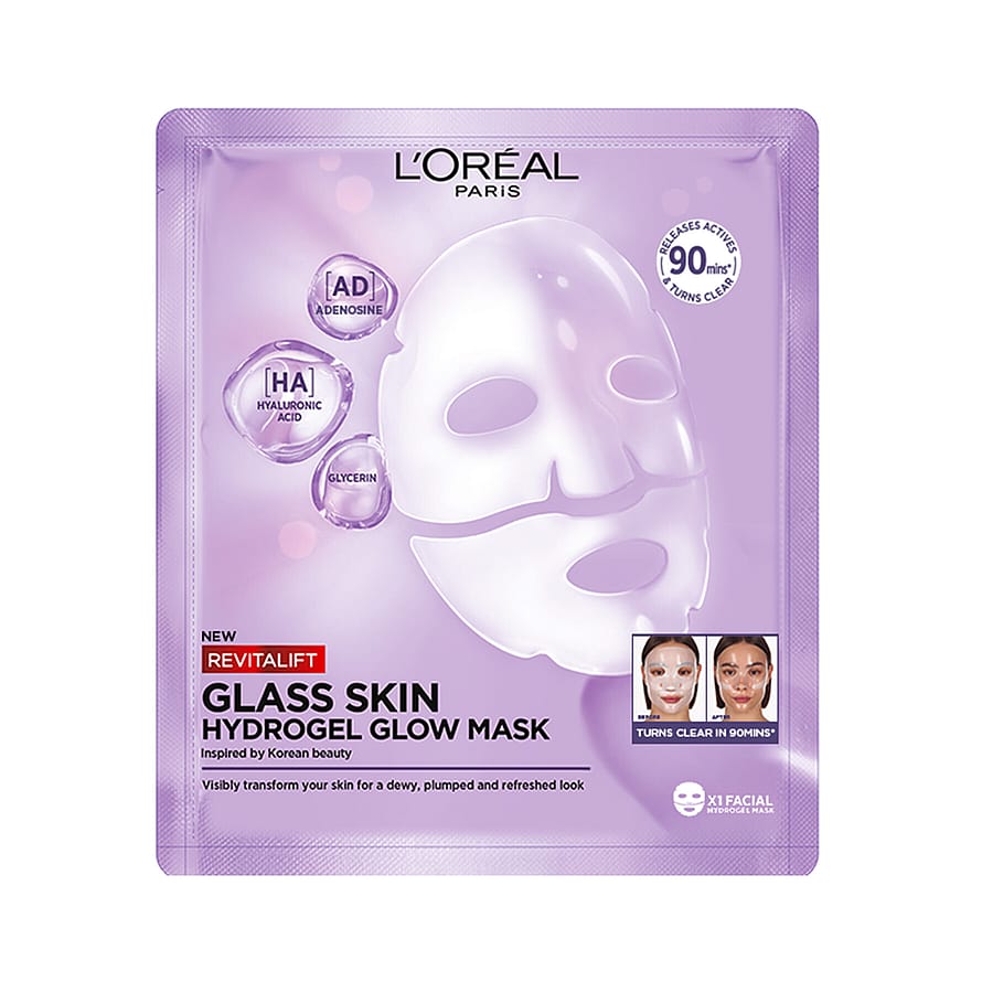 L'Oréal Paris Revitalift Filler Glass Skin Hydrogel Glow Mask 1pcs