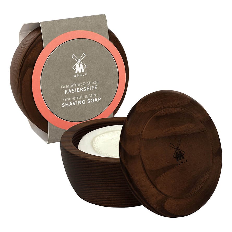 Mühle Shaving Barbersæbe i Træskål Grapefrugt & Mint