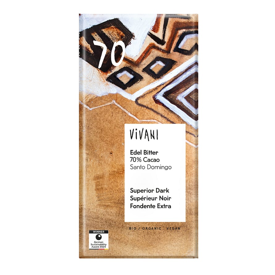 Vivani Ædelbitter Santo Domingo 70% Kakao Ø 80 g