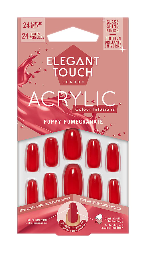 Elegant Touch Kunstige Negle Colour Acrylics Poppy Pomegranate