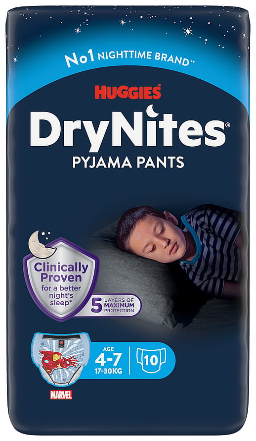 DryNites Natunderbukser Dreng 4-7 år 10 stk.