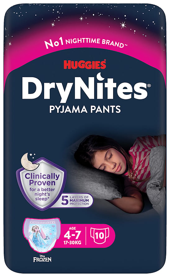 DryNites Natunderbukser Pige 4-7 år 10 stk.