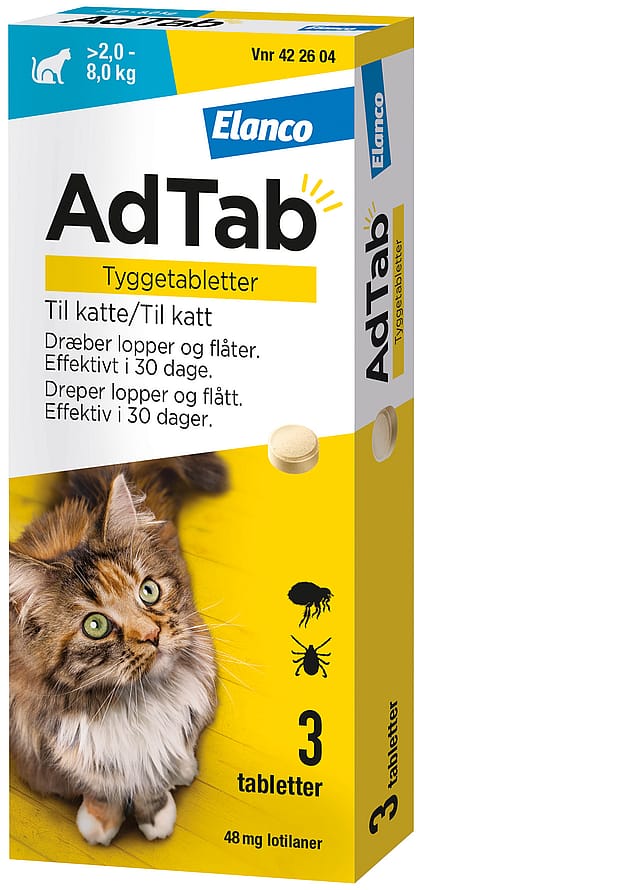 AdTab til Katte 3-Pak 2.0-8.0 kg 48 mg