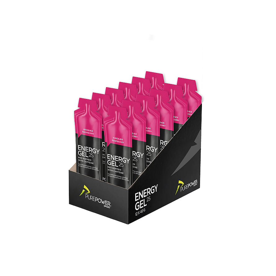 PurePower Energy Gel Hindbær Koffein 12x40g