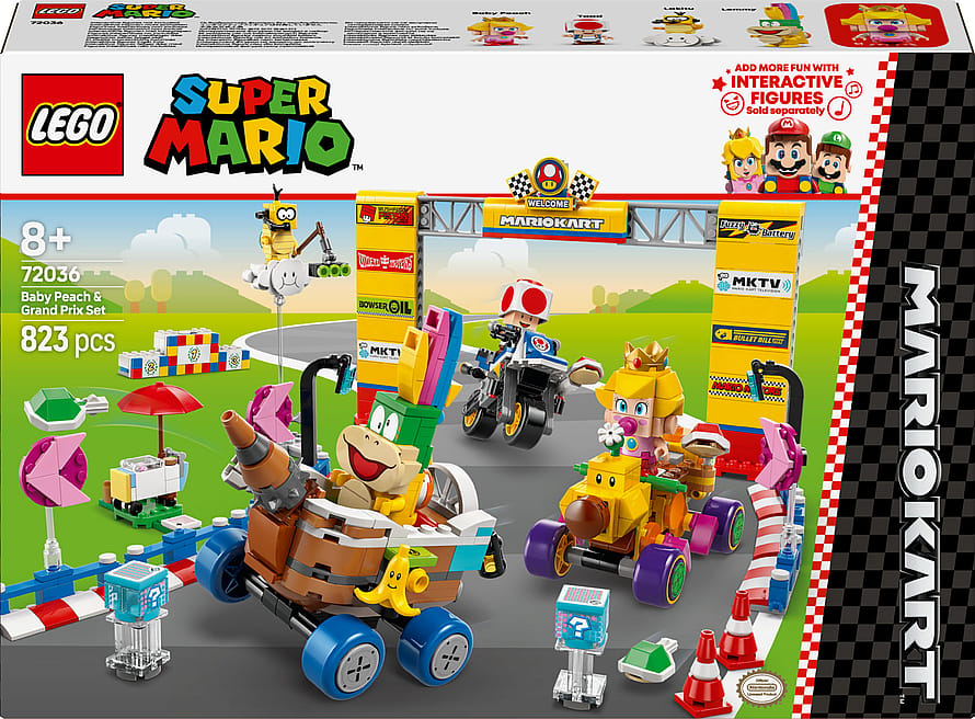 Lego Super Mario Mario Kart Baby Peach og Grand Prix Sæt 72036