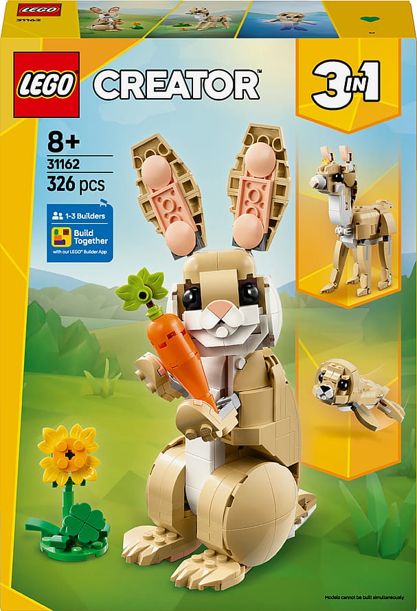 Lego Creator 3I1 Sød Kanin Legetøjssæt med Dyretema 31162
