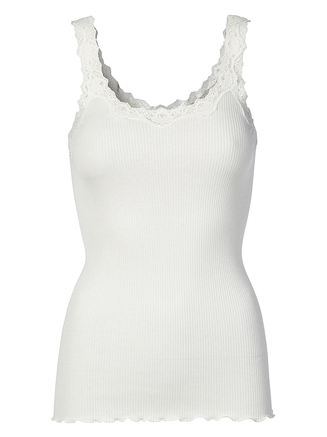 Rosemunde RWBabette Silk SL Deep Back Lace Top New White M
