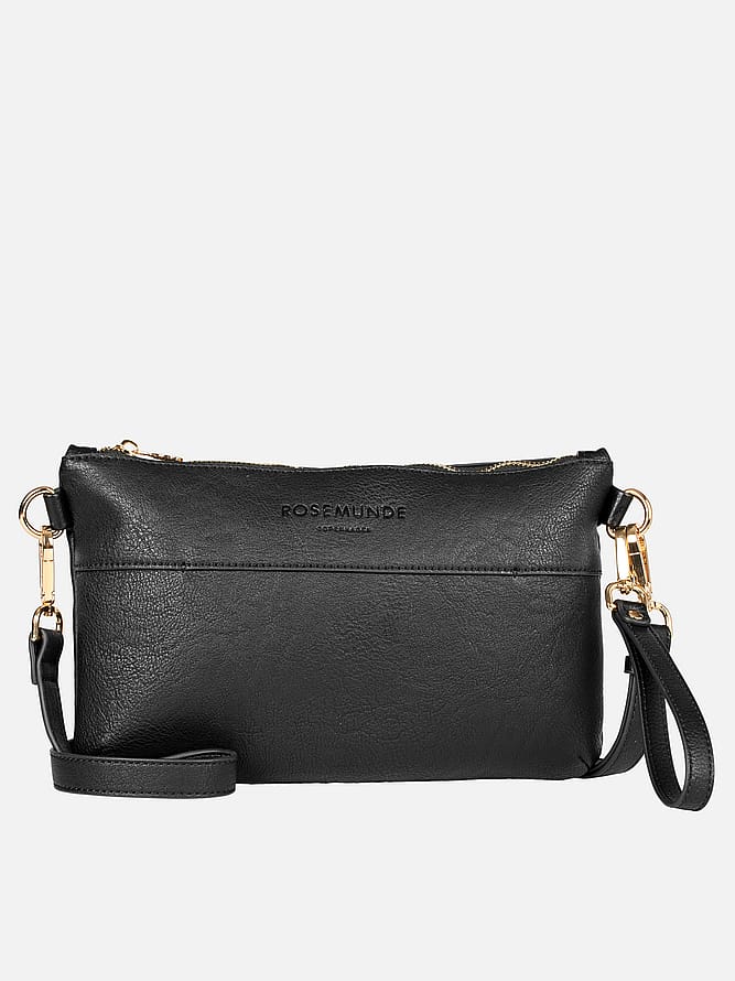 Rosemunde Clutch med Rem til Skulder og Håndled Sort/guld