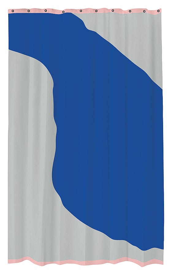 Mette Ditmer Shower Curtain Light Grey / Cobalt