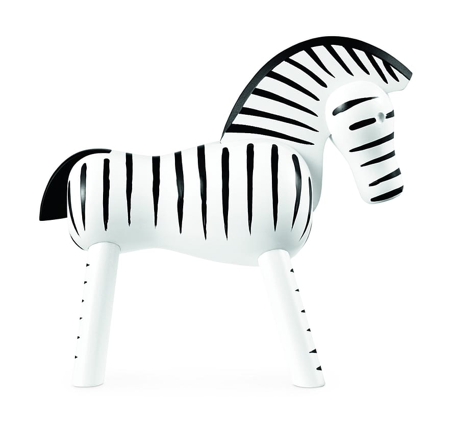 Kay Bojesen Zebra Sort/ hvid 14 cm