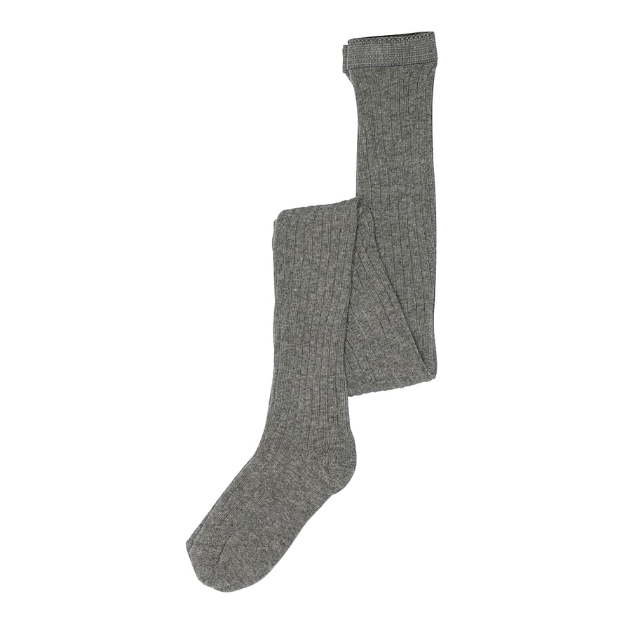 MPkids Bomulds Rib Strømpebuks Grey Melange (491) 100