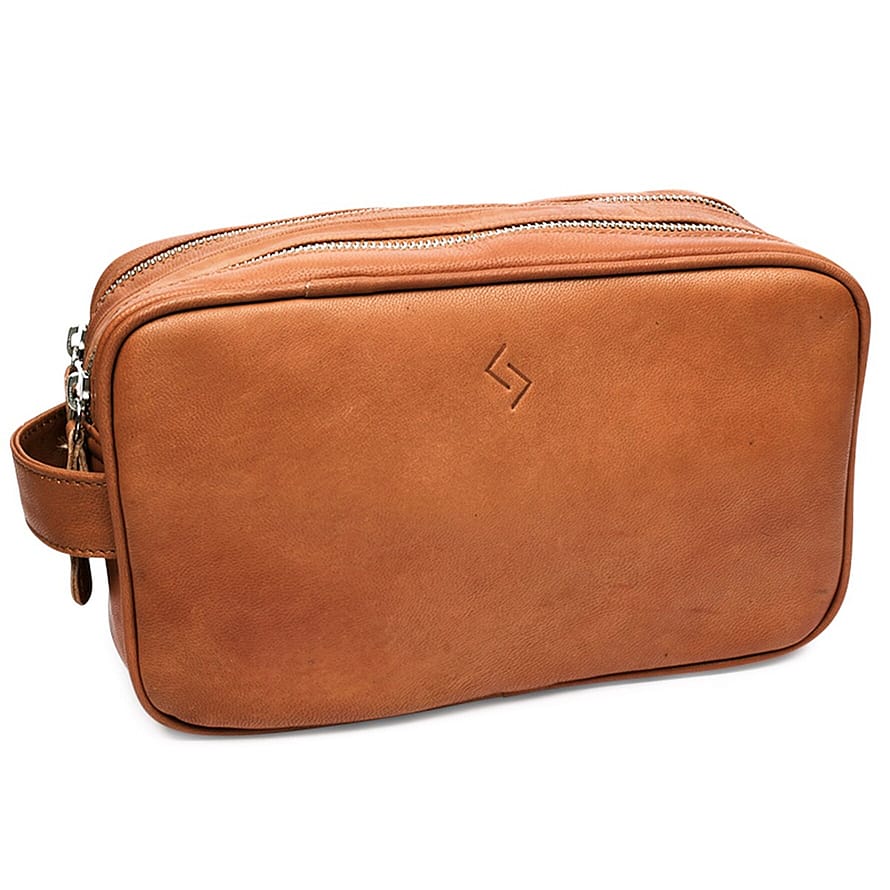 Njord Toilet Bag Dobbeltrum Cognac Gedeskind