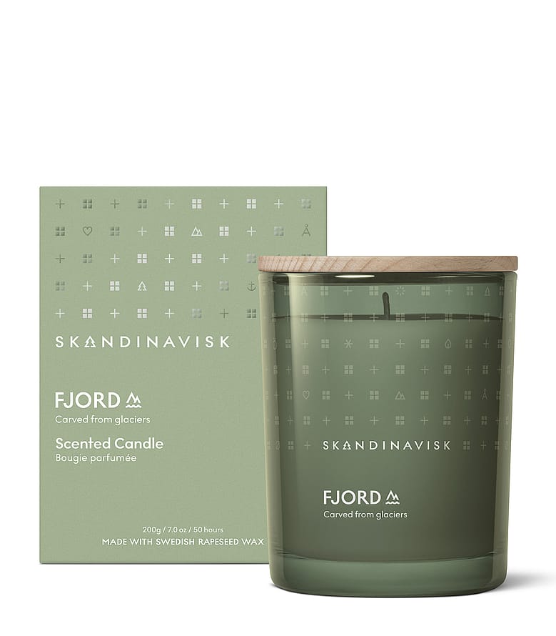 SKANDINAVISK FJORD Duftlys med Låg 200 g