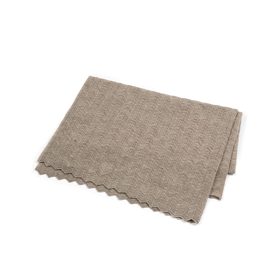 SMALLSTUFF Baby Tæppe Fishbone Merino Wool Nature