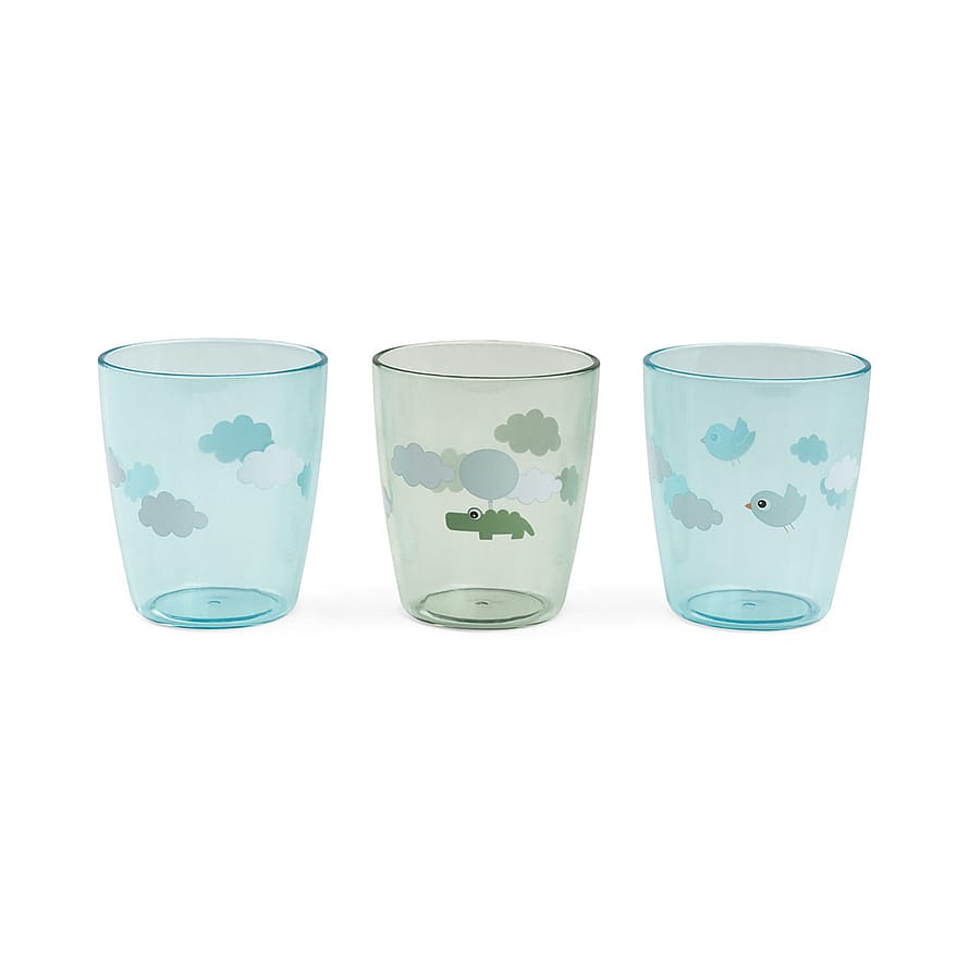 Done by Deer Yummy mini glas 3 stk. Happy Clouds Grøn