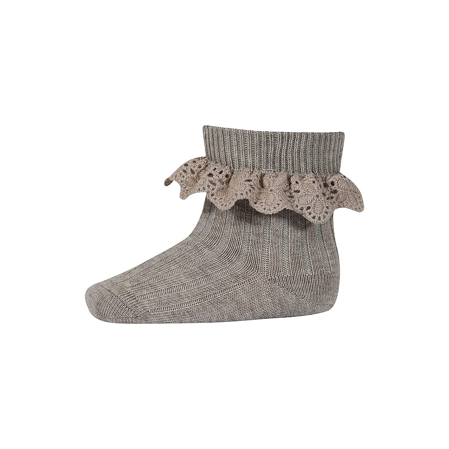 MPkids Lea Socks - Lace Light Brown Melang 17/18