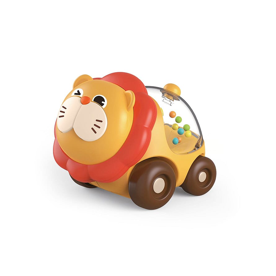 Scandinavian Baby Products Baby Legetøjsbil Løve Med Konfetti