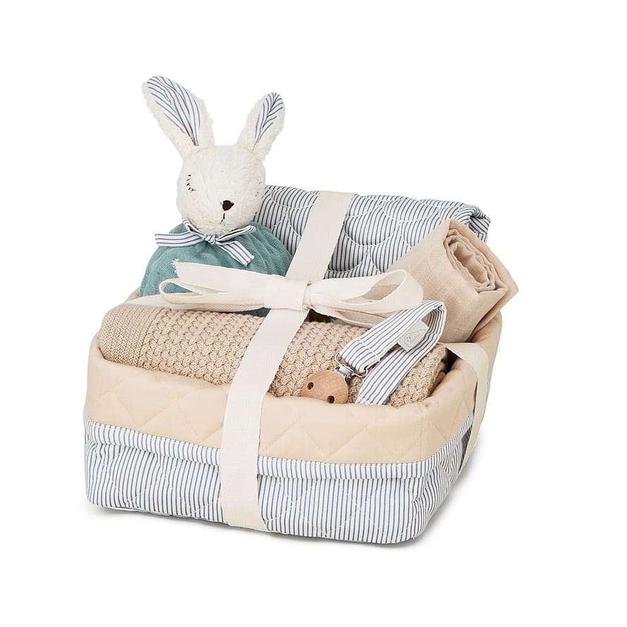 Cam Cam Copenhagen Babyshower Gavekurv Classic Stripes Blue