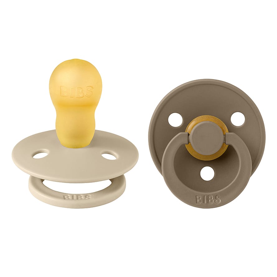 BIBS Pacifier Colour 2 Pack Latex Vanilla/Dark Oak Size 3