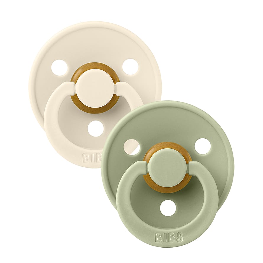 BIBS Colour Sut Latex Flad 2-pak Ivory/Sage Str. 1