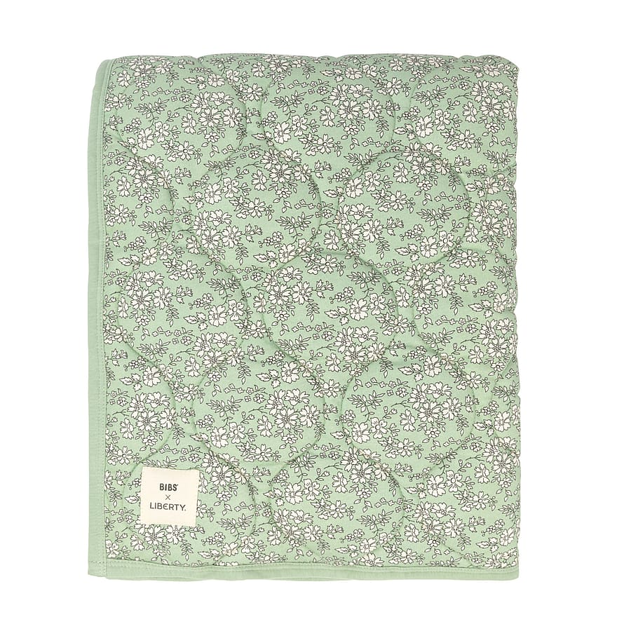 BIBS x Liberty Quilted Blanket Eloise Sage 70 x 100 cm