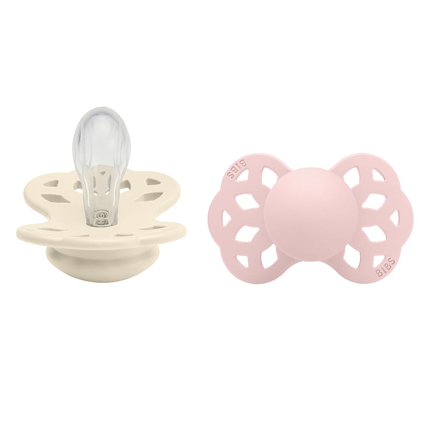 BIBS Infinity Sut Silikone 2-pak Ivory/ Blossom Str. 1