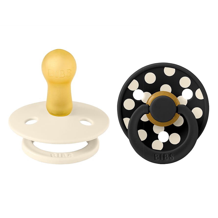 BIBS Pacifier Studio Colour Ivory/Black 2-Pak Latex Size 2