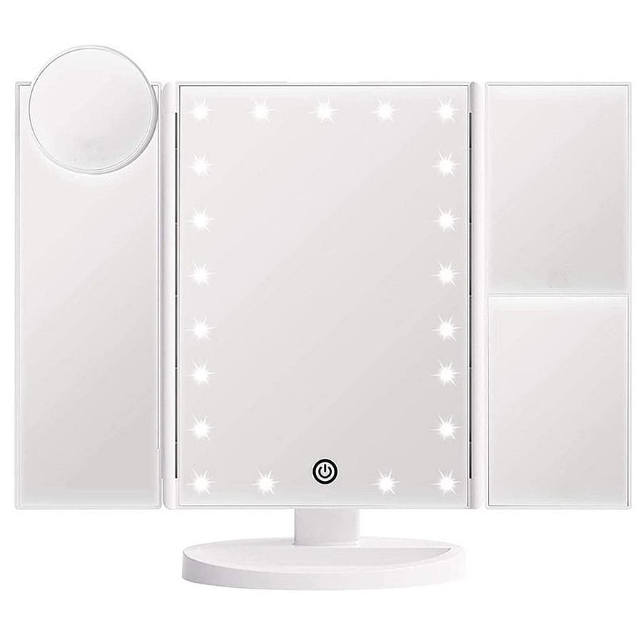 UNIQ Hollywood Makeup Spejl Trifold Med Lys Hvid
