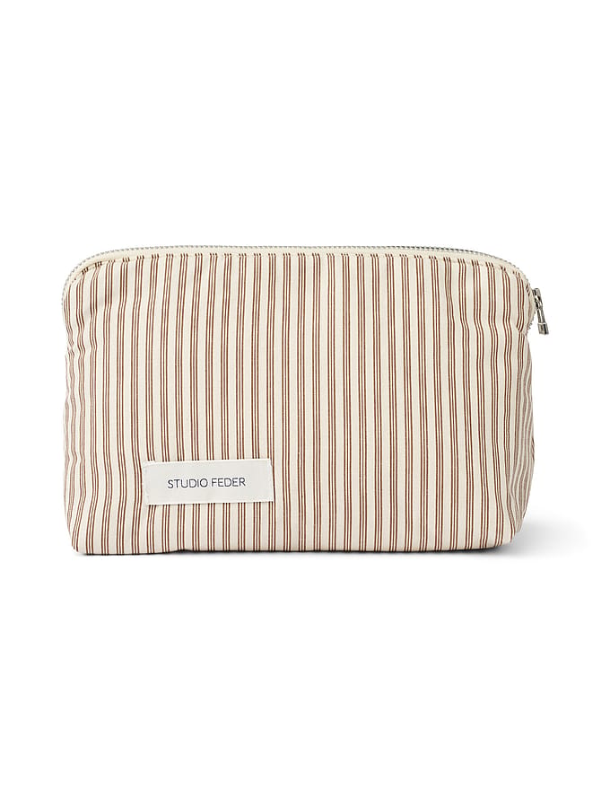 Studio Feder Celia Mini Toiletry Bag Cot Brown BeachStripe