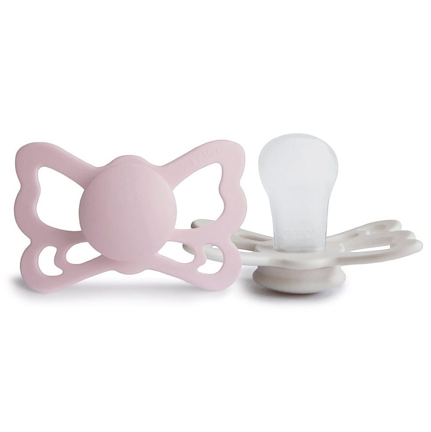 FRIGG Butterfly Sutter i Silikone 2-pak Primrose/Silver Grey Str. 2