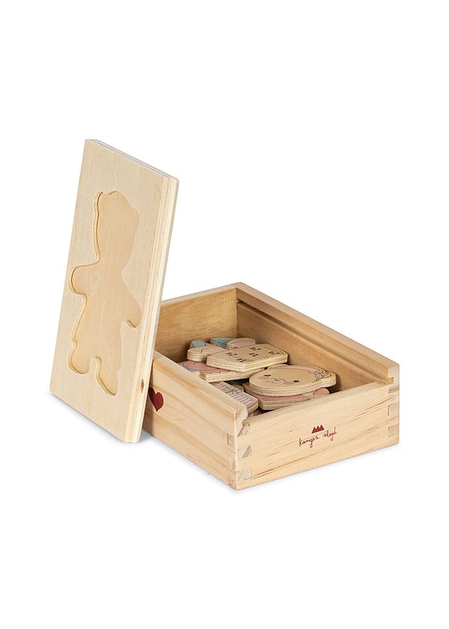 Konges Sløjd Wooden Teddy Dress Up Puzzle Fsc Dusty Pink  One Size