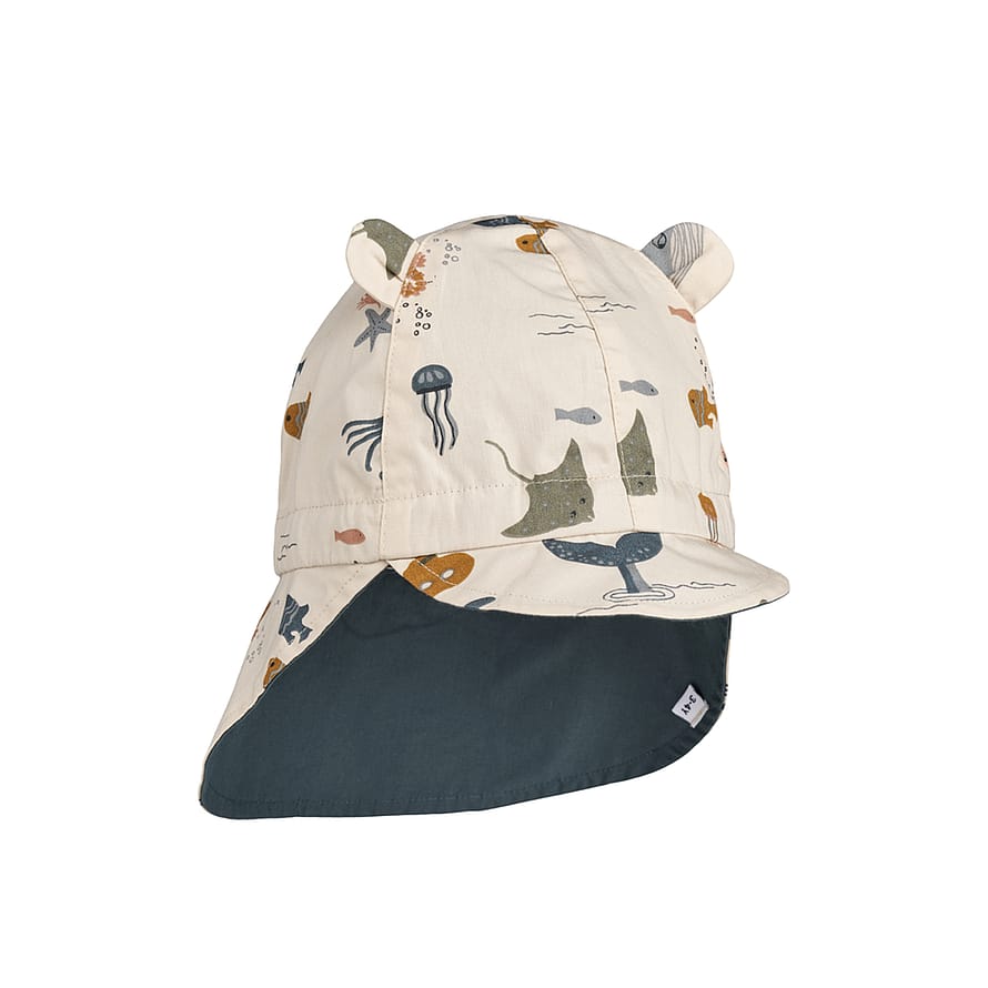 LIEWOOD Gorm Reversible Sun Hat With Ears Peach Seashell / Pale Tuscany 0-3 mdr.
