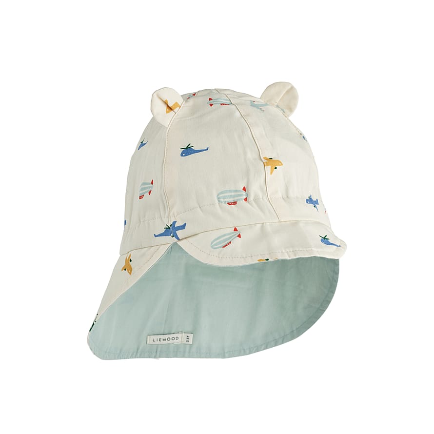 LIEWOOD Gorm Reversible Sun Hat With Ears Aviator / Ecru 6-9 mdr.
