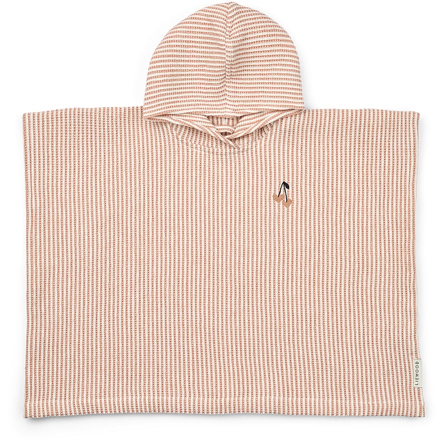LIEWOOD Paco Poncho med broderi Tuscany rose / Creme de la creme 3-4 år