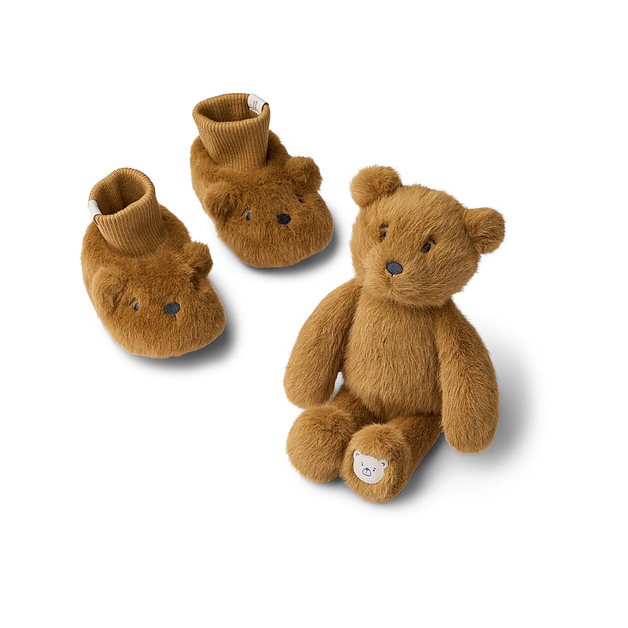 LIEWOOD Basim Bear Baby Plush Gift Set Golden Caramel 20/21