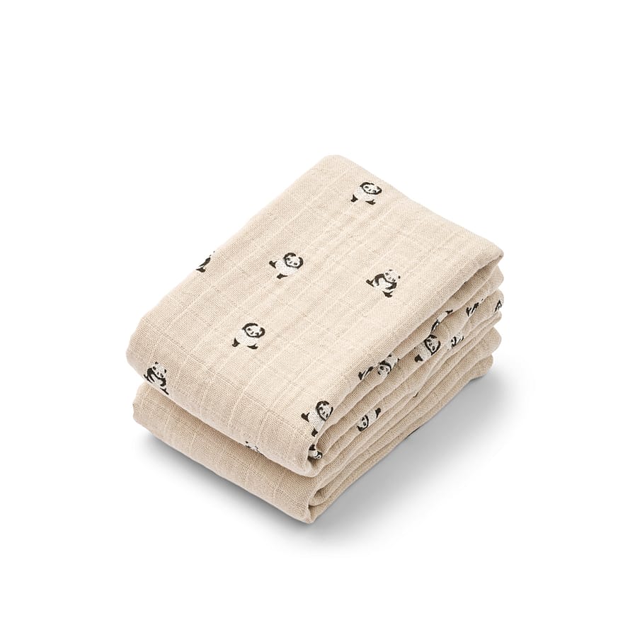 LIEWOOD Lewis Muslin Cloth 2-pak Sandy mix Onesize