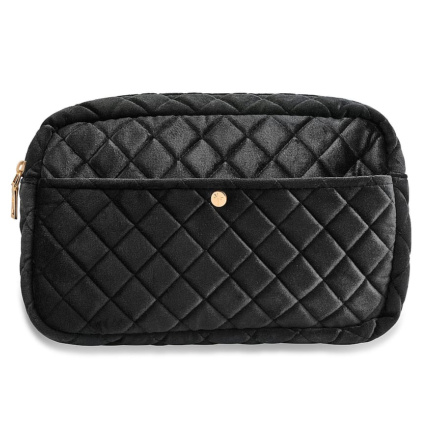 Fan Palm Beauty Bag Black Velvet L