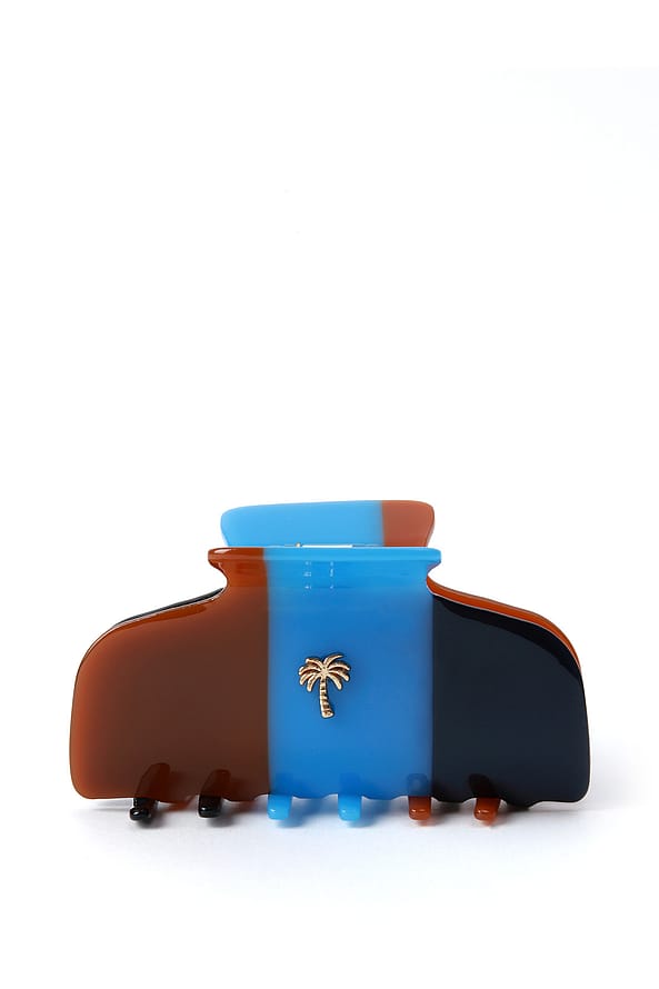 Fan Palm Hair clips Ocean Blue