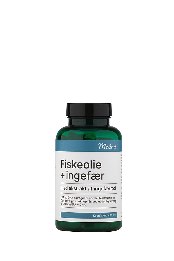 Mezina Fiskeolie + Ingefærrod 90 stk