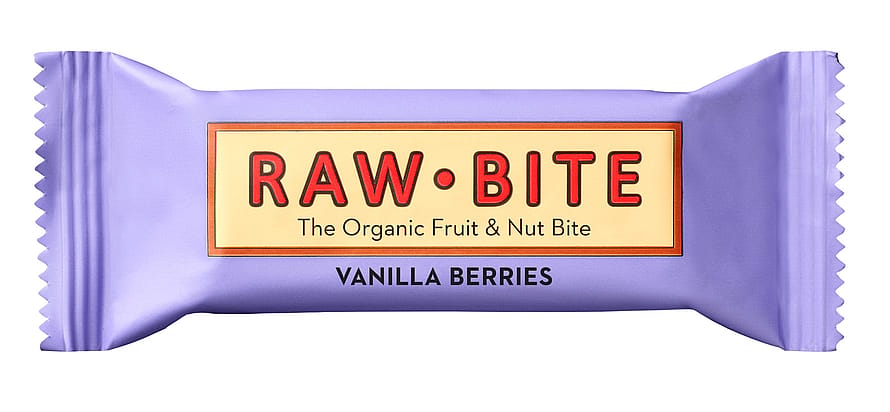 Rawbite Frugt- og nøddebar Glutenfri Ø Vanilla Berries 50 g